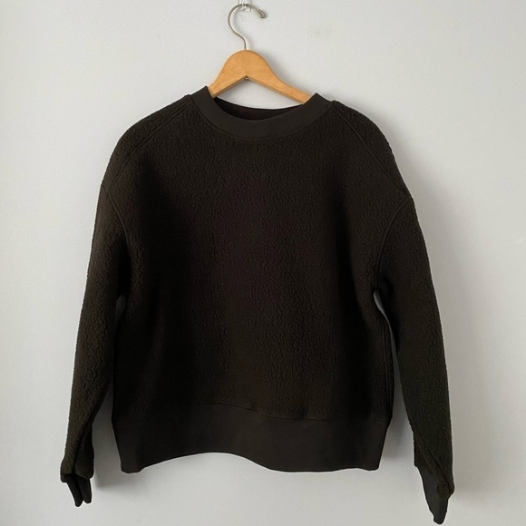 Everlane The ReNew Fleece Oversized Crew Teddy Sweatshirt, Small, NWT, Black - Picture 6 of 12